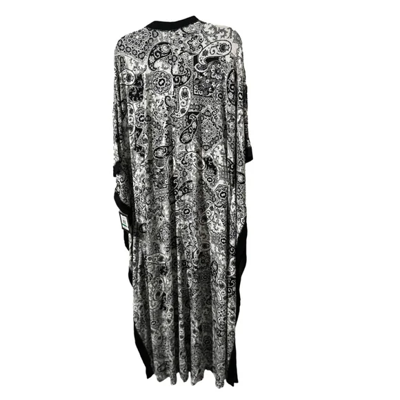 ELLEN TRACY Womens Caftan - Soft Stretch Jersey Zip Front Lounge Caftan L/XL - Picture 7 of 11